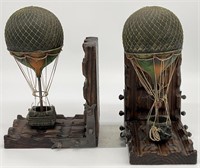 Pair Vintage Hot Air Balloon Bookends