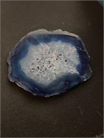 Sliced Blue Collectable Mineral Geode Rock