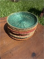 1980's-90's Wicker Paper Plate Holders 10