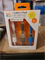 Cable 3 pack iphone