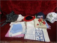 Vintage linen and handkerchief lot.