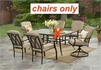 6- Mainstays Belden Park Metal Patio Dining Chairs