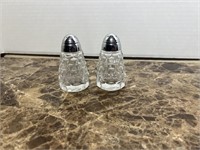 FOSTORIA CUBIST SALT AND PEPPER 2" X 3 1/2" TALL