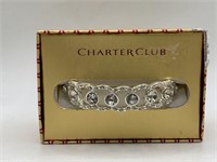 CHARTER CLUB RHINESTONE HINGED BANGLE