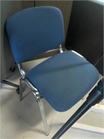 Blue JSI cloth wide chair armless