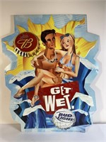 Bud Light get wet metal beer sign, 28in x 22in