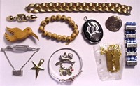 12 Pieces Vtg Jewelry Locket Bracelet Pins