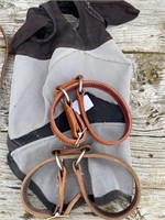 FLY MASK & 2 LEATHER HOBBLES