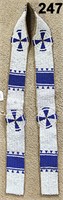 BLUE AND WHITE SIOUX BLANKET STRIP