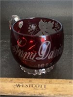 SOUVENIR GLASS CUP-MRS. ANNA DAVIDSON/“1893”