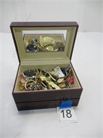 box of assorted costume jewelry