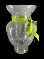 A Large Clear Glass Vase