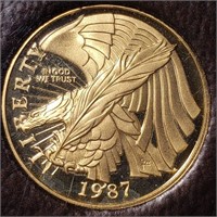 1987 $5 Gold Constitution Commemorative - Proof