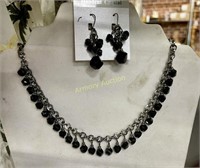 HAND CUT CRYSTAL NECKLACE AND EARRING SET - NOT