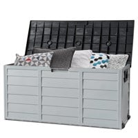 E8650  Ktaxon 75gal Resin Storage Deck Box, Black