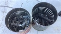 (2) Coffee Cans w/ Hose Clamps & Springs