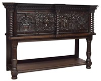 FRENCH HEAVILY CARVED SIDEBOARD, 19TH C.