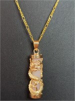 18k GF stamped necklace with Dragon pendant