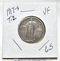 1917-S T.2 Quarter VF