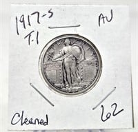 1917-S T.1 Quarter AU (Cleaned)