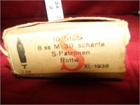Original Box 1938 8mm 15 Cartridges German