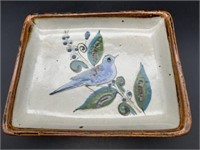 Hand crafted Mexican Art Pottery bird dish