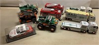 Hess trucks, race car, etc.