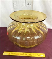 Amber Large Art Glass Vase