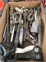 Misc tools--chisels, files, oiler can, scrapers