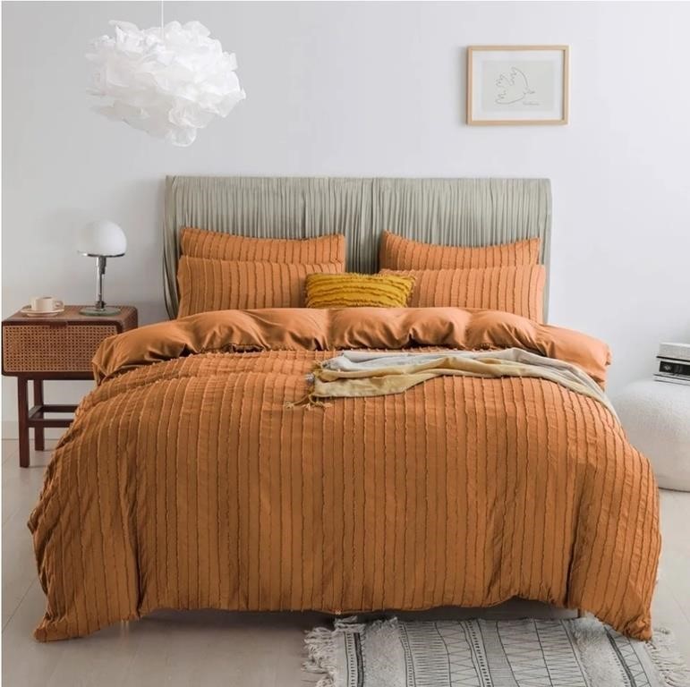 New king size Rust Duvet Cover 3PCS Microfiber