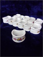 Set of 12 Porcelain Napkin Rings