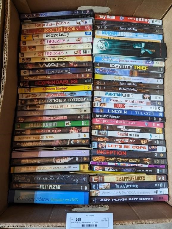 Banana box of DVD