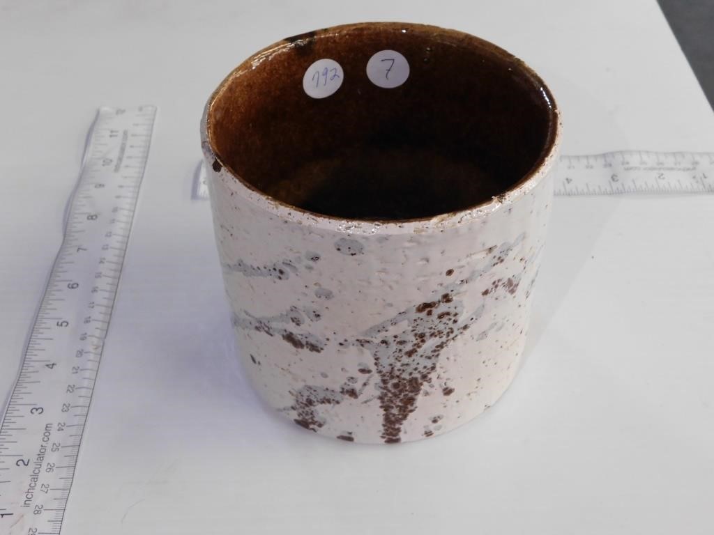 CLAY AND GLAZED PLANTER
