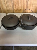 POT, CAST IRON, 10" W/LID & SKILLET, 10" W/LID