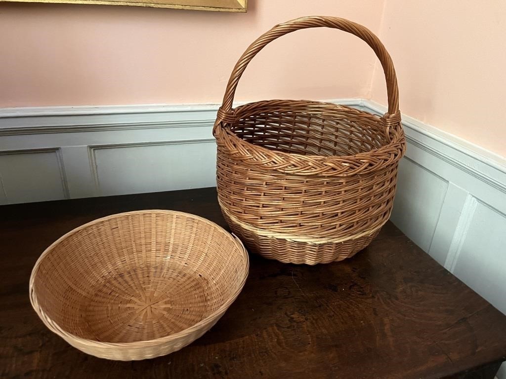 Pair of Vintage Wicker Baskets
