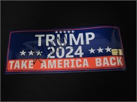 DONALD TRUMP SIGNED CAMPAIGN STICKER COA