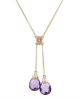 14KT Rose Gold 4.54ctw Amethyst and Diamond Pendan