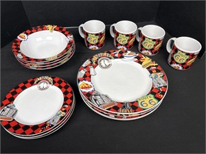 14 pieces Route 66 dinner ware