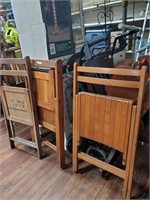4 Various Folding Wooden Chairs