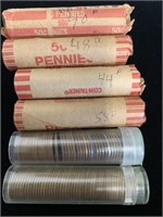 (6) Rolls of Wheat Pennies