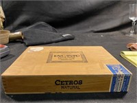 Vintage Encanto Wooden Cigar Box w/ Glass Stopper