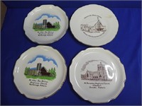 (4) Porcelain Church Decorative Plates