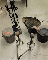 Iron Fireplace Set, Coal Bucket and More