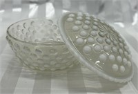 Fenton Moonstone Opalescent Hobnail Candy Trinket