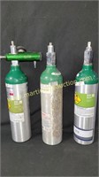 3) Small Oxygen Tanks & 1 Valve