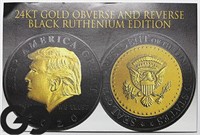 2020 Ruthenium/24Kt Trump Tribute Coin, w/ CoA