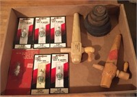 lot - 6 new spark plugs, 2 maple syrup spigots,