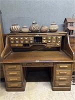 Tiger oak roll top executive desk
