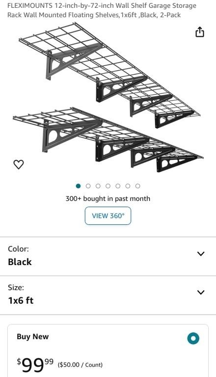 GARAGE STORAGE SHELVES (NEW)