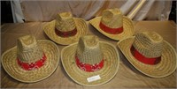 5 NOS PALM LEAF STYLE COWBOY HATS